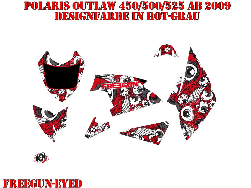 Freegun-Eyed Rot-Grau für Polaris Outlaw 450/500/525 ab 2009+