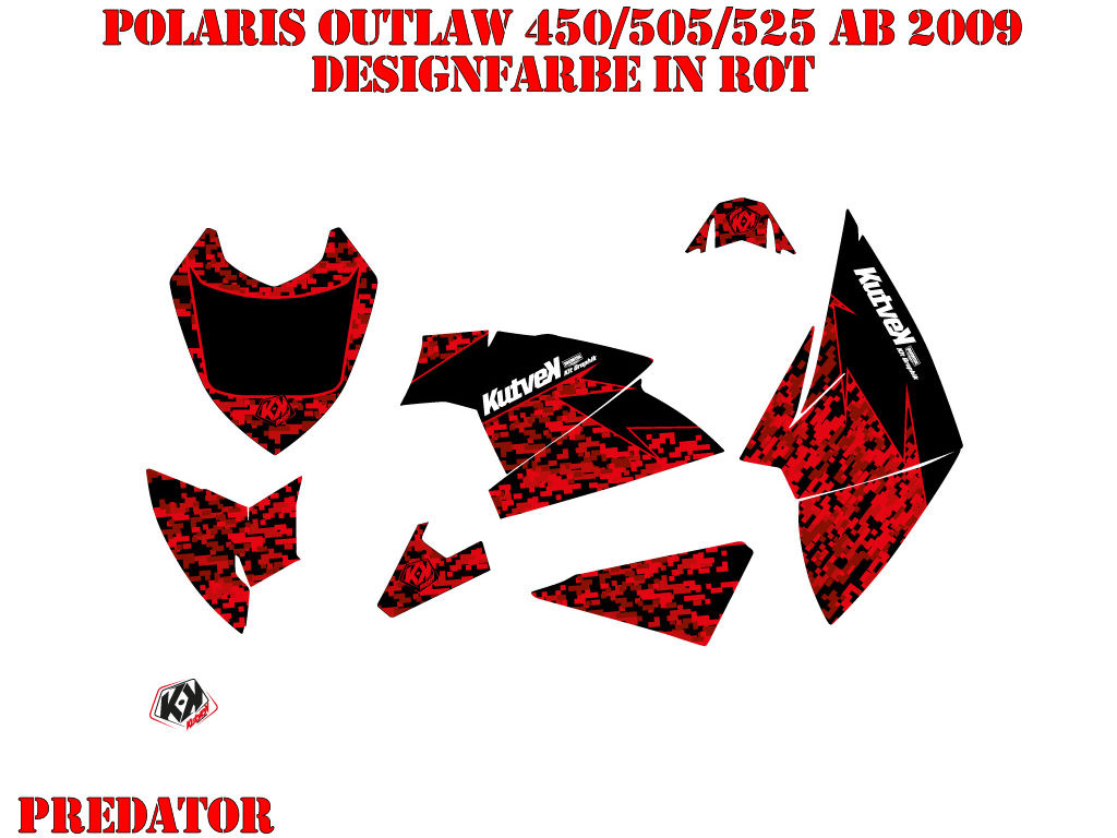 Predator Red-Black for Polaris Outlaw 450/500/525 up 2009+