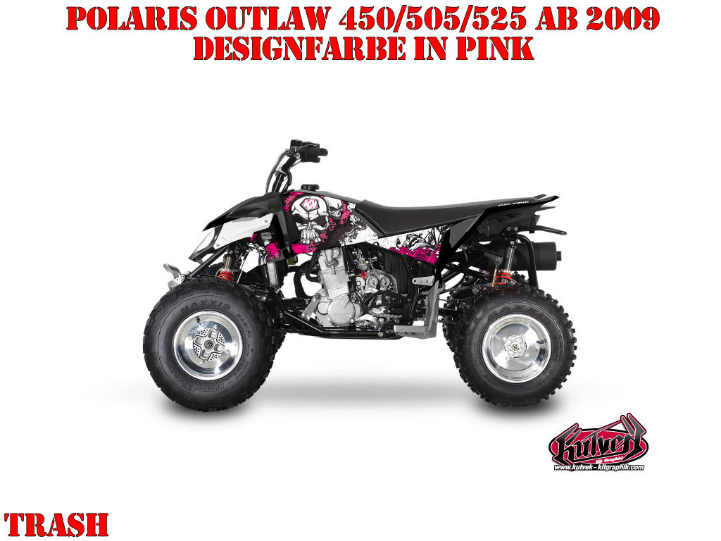 Trash Black-Pink for Polaris Outlaw 450/500/525 up 2009+
