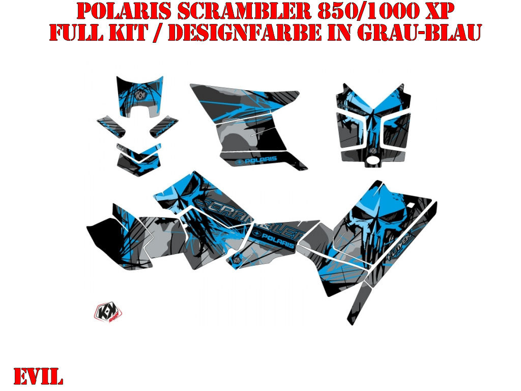 Beispiel Bild für die Farben, Evil Blue Full Kit for Polaris Scrambler 850/1000 XP 2013-2022
