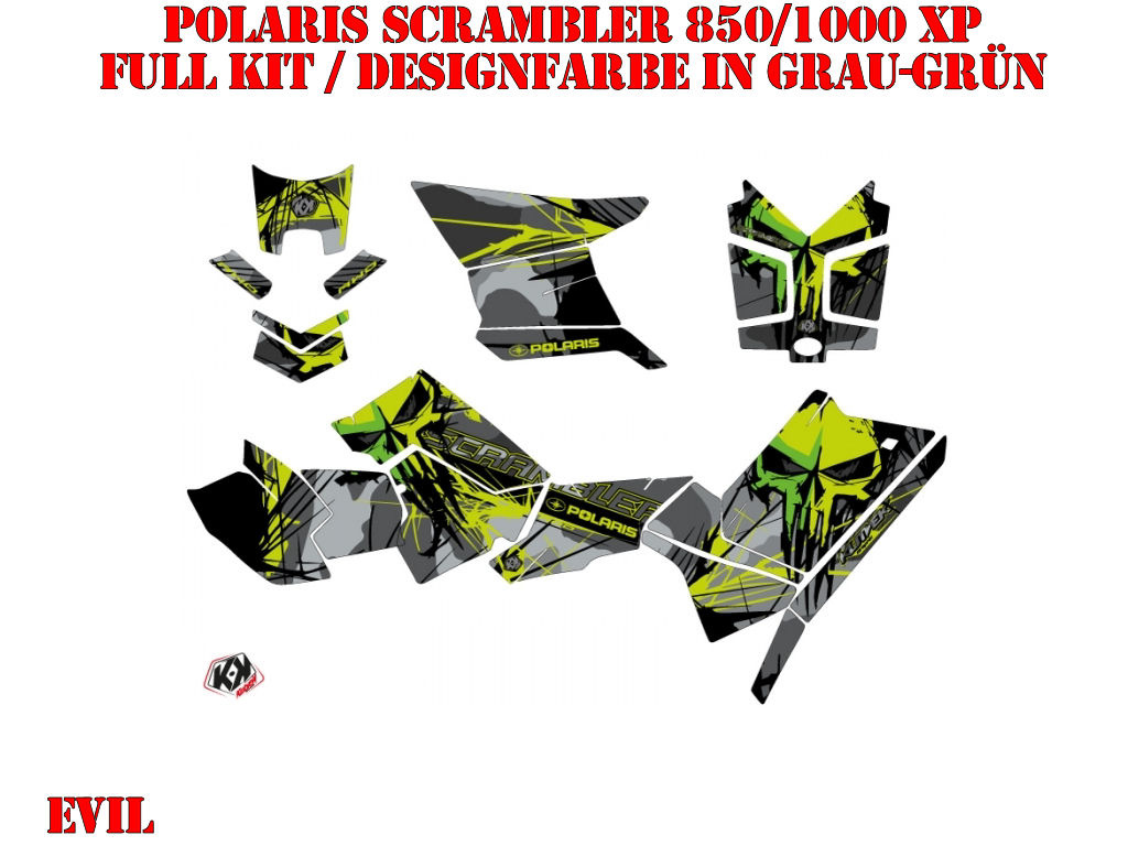 Beispiel Bild für die Farben, Evil Green Full Kit for Polaris Scrambler 850/1000 XP 2013-2022