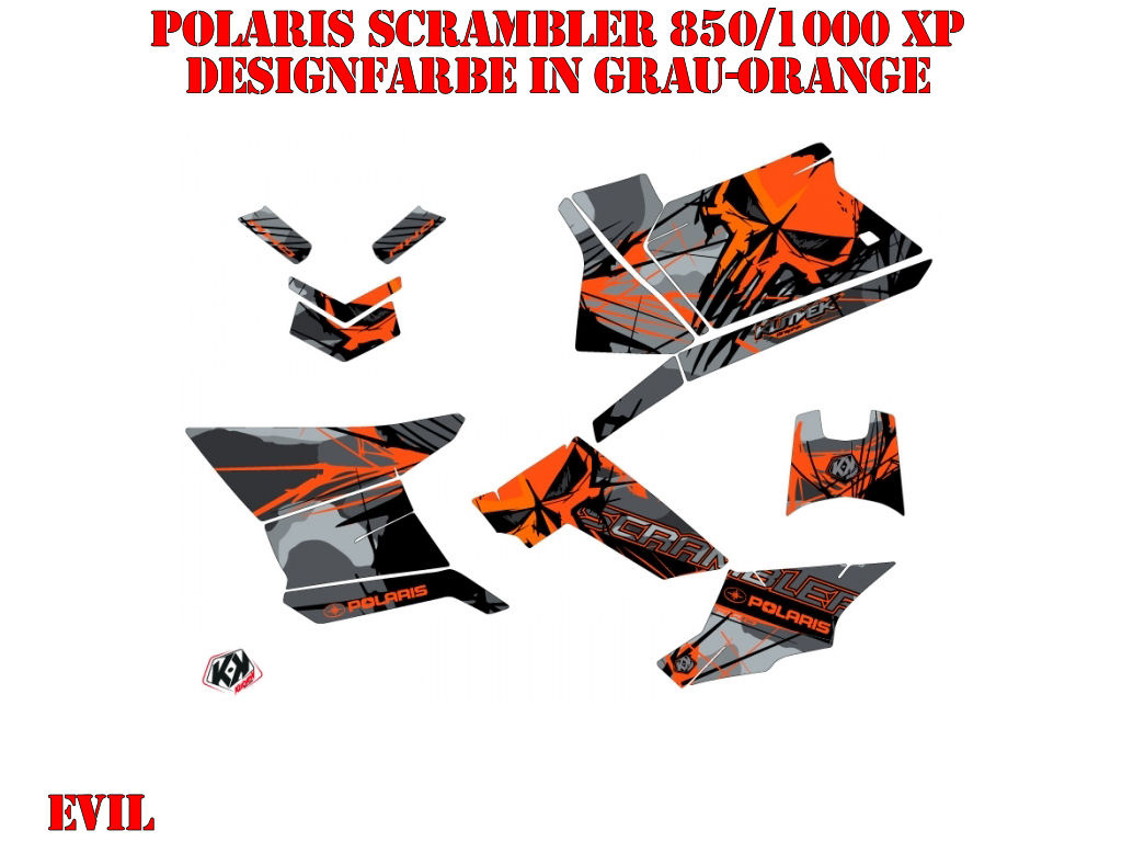 Beispiel Bild für die Farben, Evil Orange Standard Kit for Polaris Scrambler 850/1000 XP 2013-2022