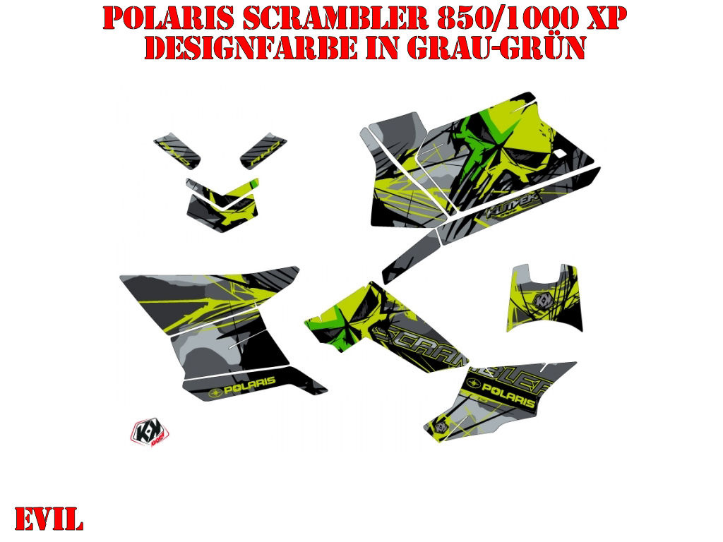 Beispiel Bild für die Farben, Evil Green Standard Kit for Polaris Scrambler 850/1000 XP 2013-2022