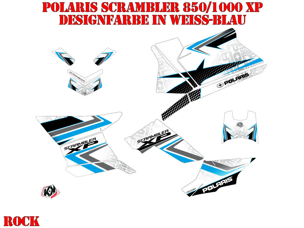 Rock Weiß-Blau Standard Kit für Polaris Scrambler 850/1000 XP 2013-2022