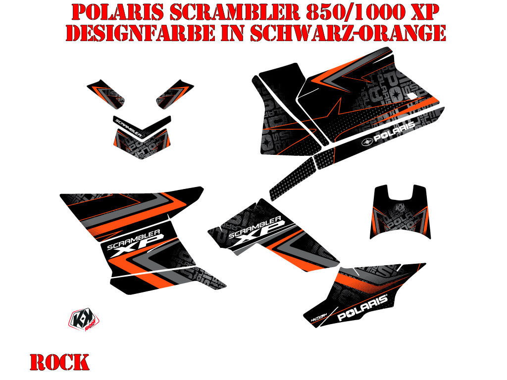 Rock Schwarz-Orange Standard Kit für Polaris Scrambler 850/1000 XP 2013-2022