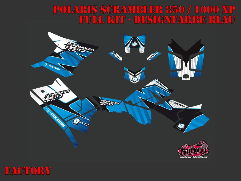 Factory Blau Full Kit für Polaris Scrambler 850/1000 XP 2013-2022