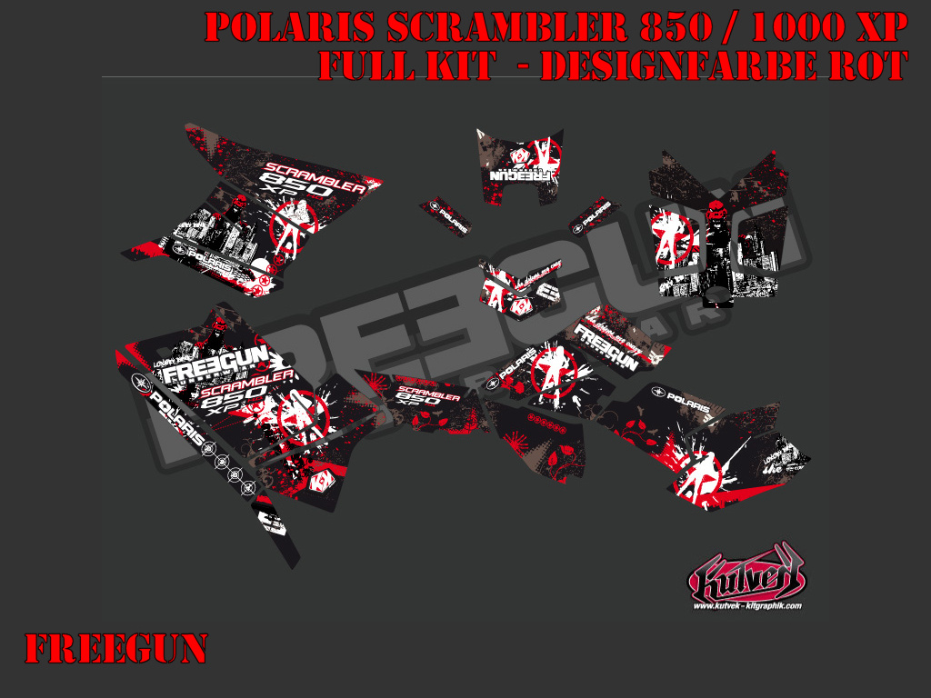Freegun Rot Full Kit für Polaris Scrambler 850/1000 XP 2013-2022
