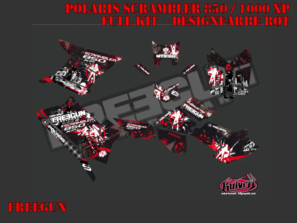 Freegun Rot Full Kit für Polaris Scrambler 850/1000 XP 2013-2022