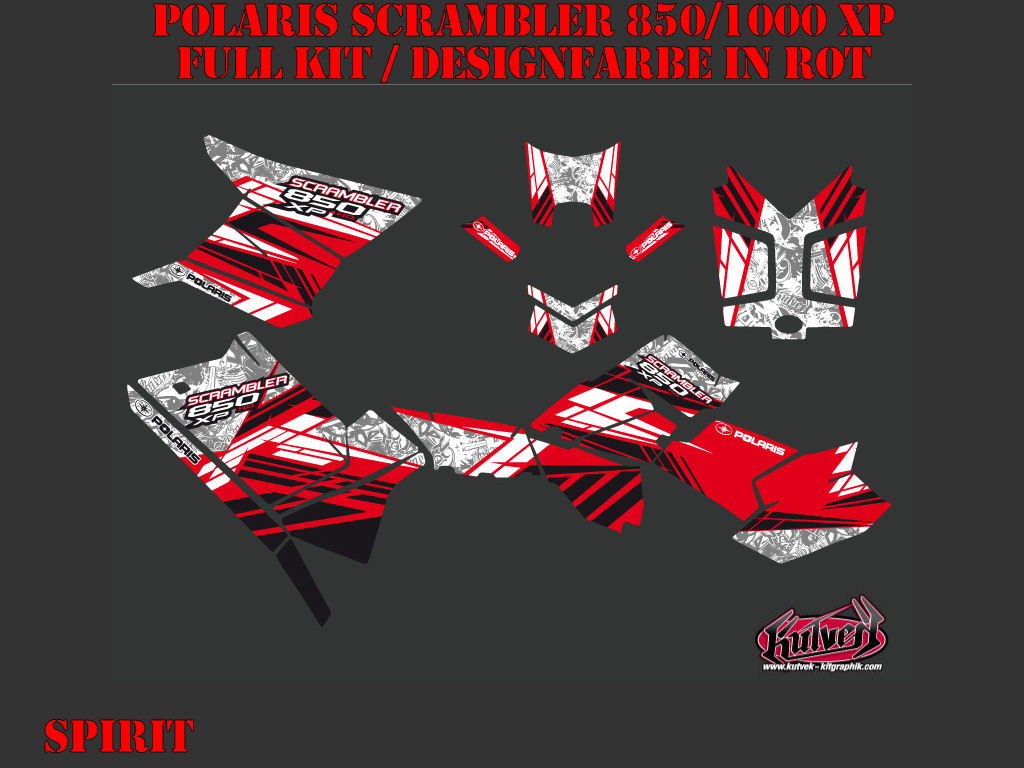 Example picture for thr colors, Spirit Rot Full Kit für Polaris Scrambler 850/1000 XP 2013-2022