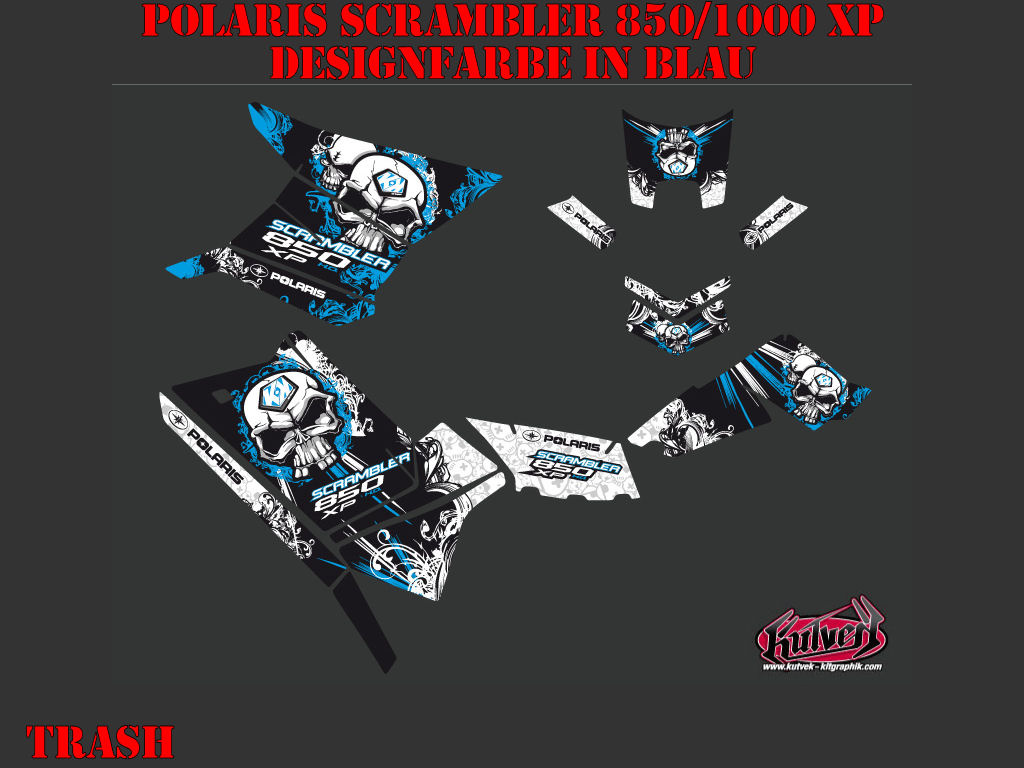 Beispiel Bild für die Farben, Trash Blue Standard Kit for Polaris Scrambler 850/1000 XP 2013-2022