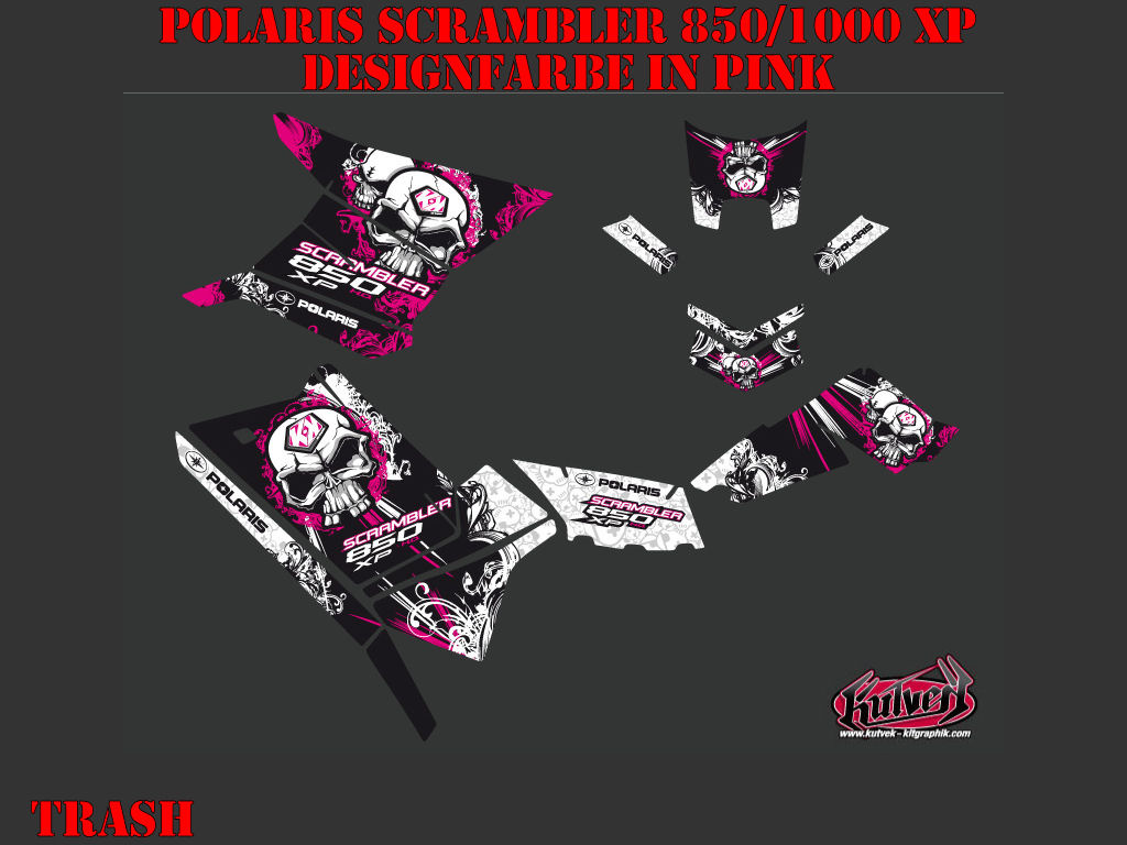 Beispiel Bild für die Farben, Trash Pink Standard Kit for Polaris Scrambler 850/1000 XP 2013-2022