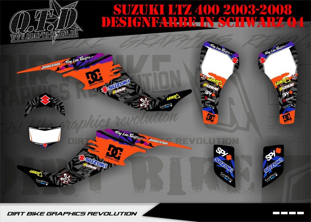 Kicker Schwarz für Suzuki LTZ 400 2003-2008