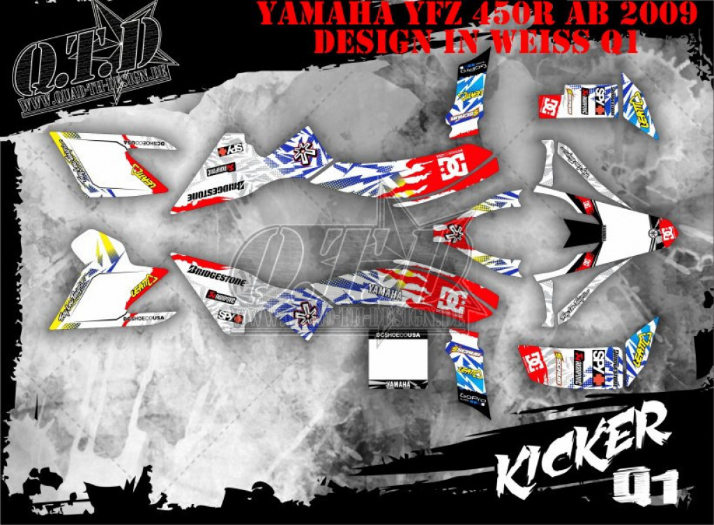 Kicker Weiß für Yamaha YFZ 450R 2009-2013