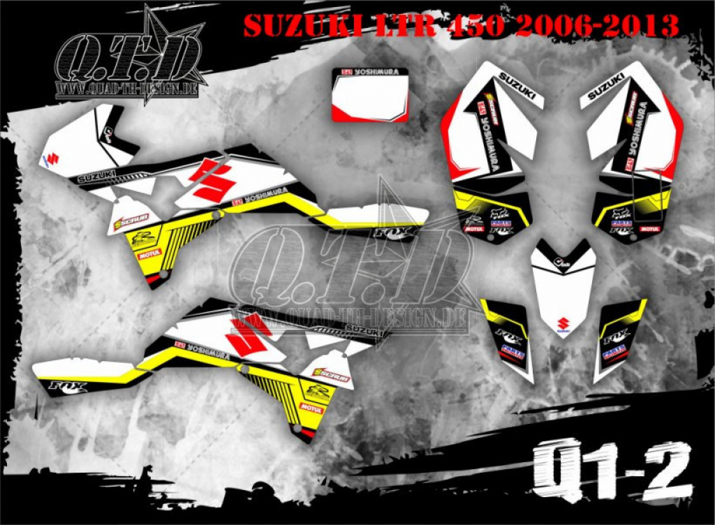 Beispiel Bild für die Farben, Q1-2 Schwarz-Gelb für Suzuki LTR 450