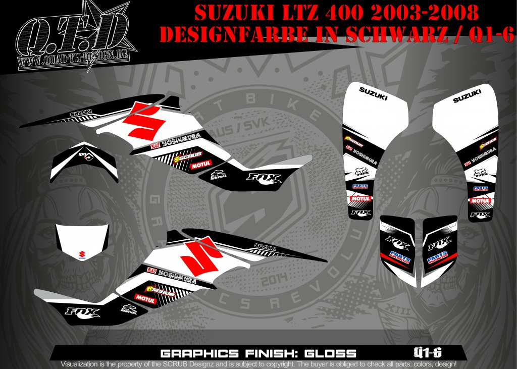 Q1-6 schwarz für Suzuki LTZ 400 2003-2008