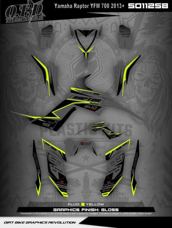 SO11258 fluoreszierende Farbe für die Yamaha Raptor YFM 700R 2013+