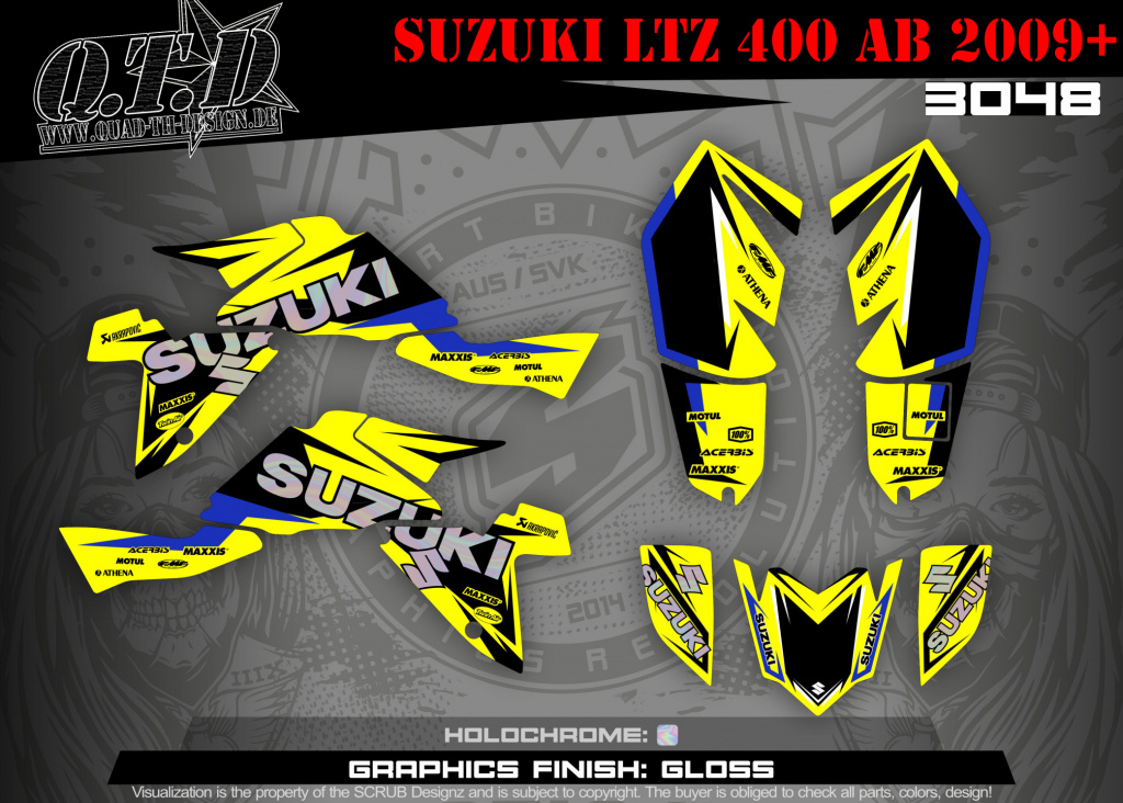 SO3048 auf Holografischer Chrome Folie für Suzuki LTR 450