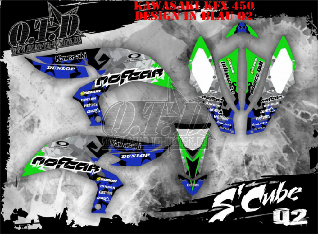 Example picture for thr colors, SCube Blue for Kawasaki KFX 450
