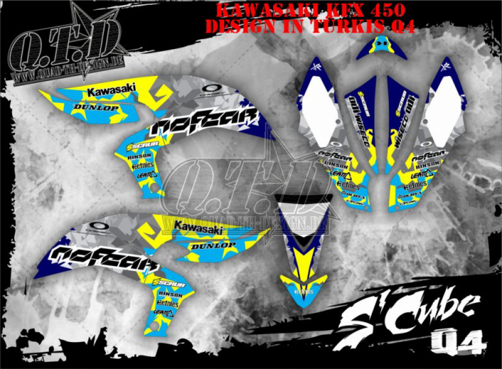 Example picture for thr colors, SCube Turquoise for Kawasaki KFX 450
