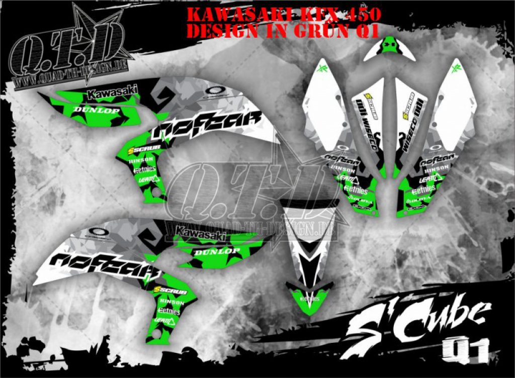 Example picture for thr colors, SCube Green for Kawasaki KFX 450