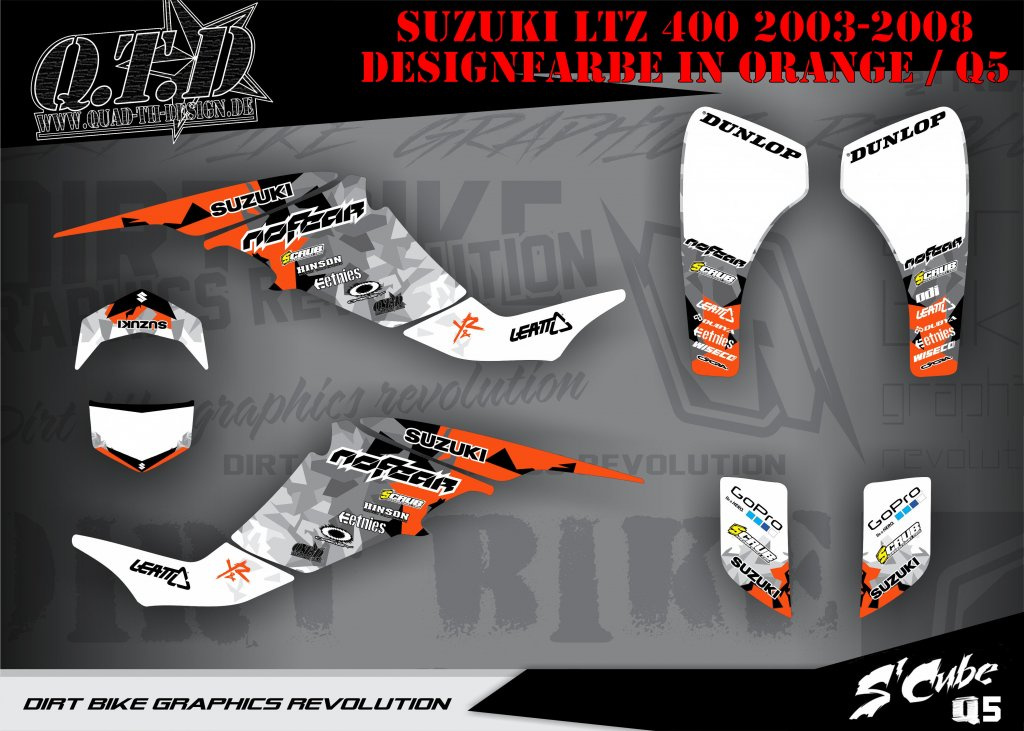 Beispiel Bild für die Farben, SCube Orange für Suzuki LTZ 400 2003-2008