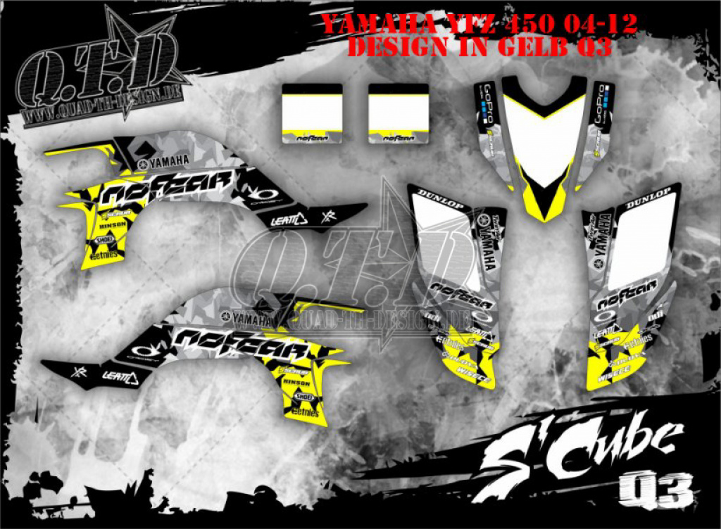 SCube Gelb für Yamaha YFZ 450 2004-2008 & 2012-2014