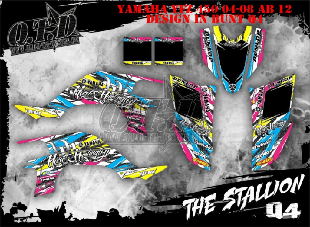 Stallion Multicolored for Yamaha YFZ 450 2004-2008 & 2012-2014