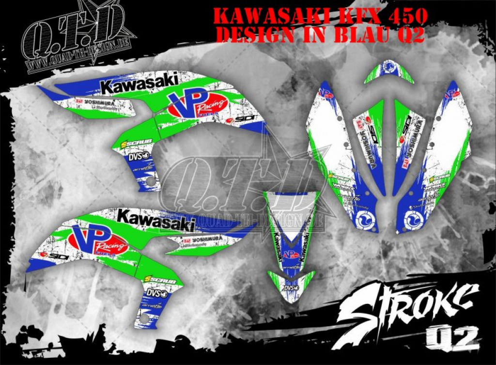 Example picture for thr colors, Stroke Blue for Kawasaki KFX 450