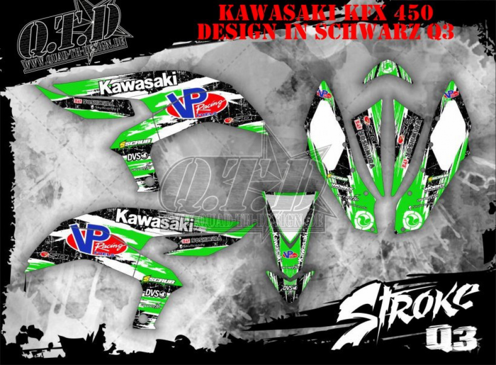 Example picture for thr colors, Stroke Black for Kawasaki KFX 450