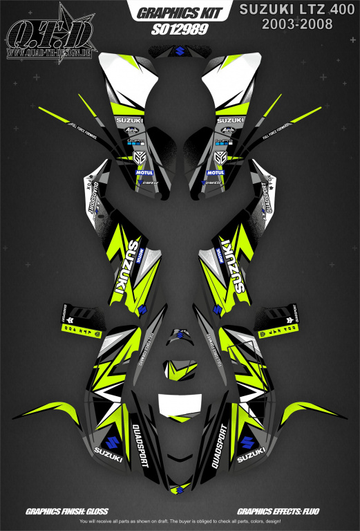 X-Rut Large mit Fluo Farbe für Suzuki LTZ 400 2003-2008
