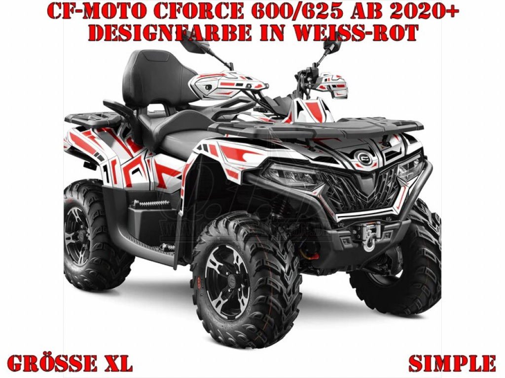 Simple Weiß-Rot XL Version für CF-Moto CForce 600-625 S/L ab 2020+
