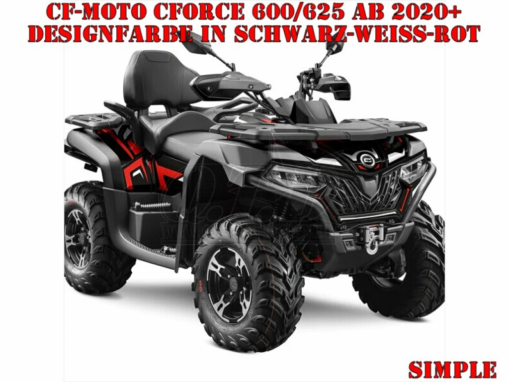Simple Schwarz-Weiß-Rot M Version für CF-Moto CForce 600-625 S/L ab 2020+