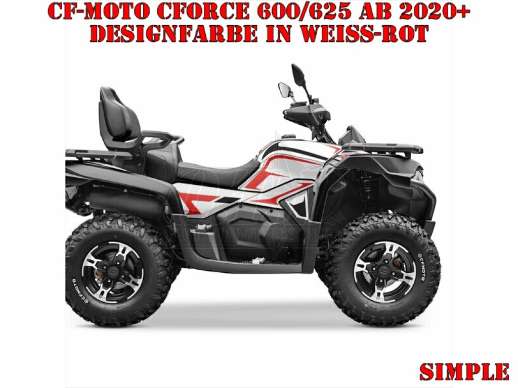 Simple Weiß-Rot M Version für CF-Moto CForce 600-625 S/L ab 2020+