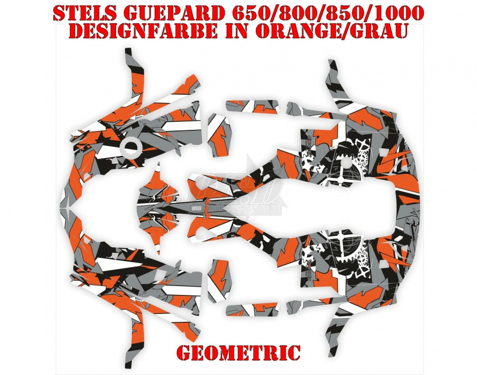 Geometric Orange-Grey for Stels Guepard 650/800/850/1000