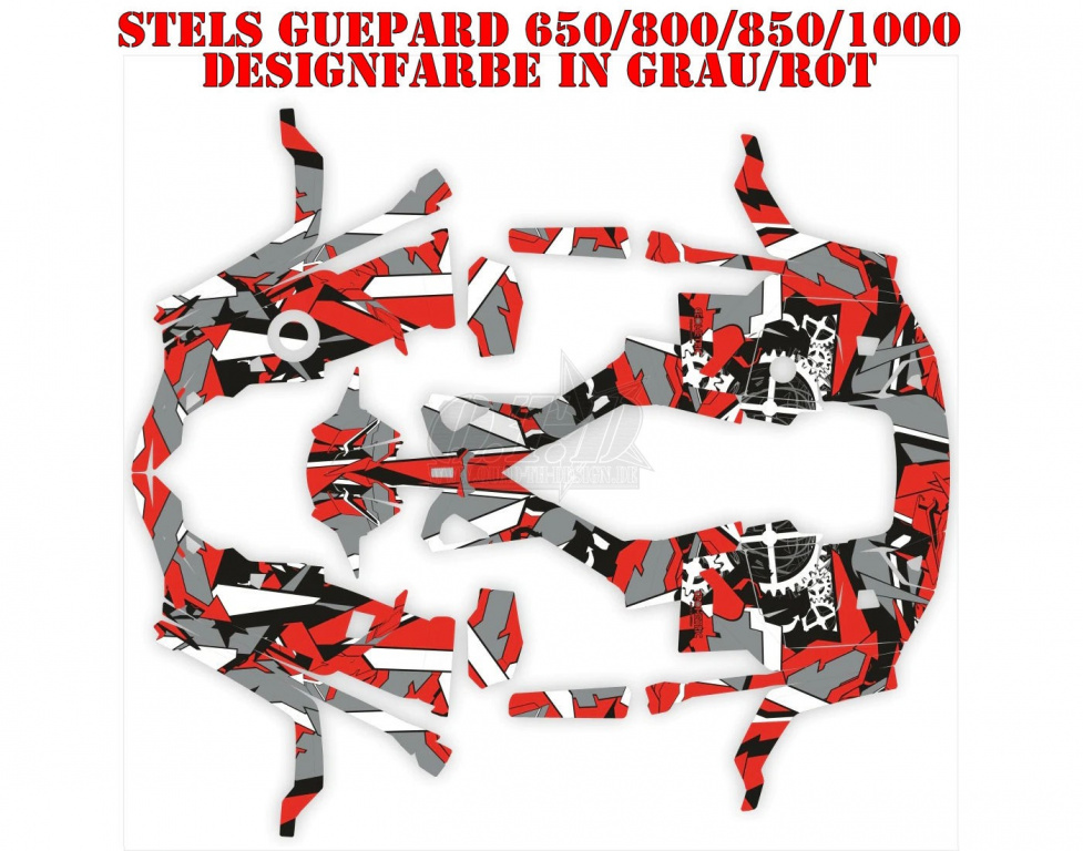Geometric Grey-Red for Stels Guepard 650/800/850/1000
