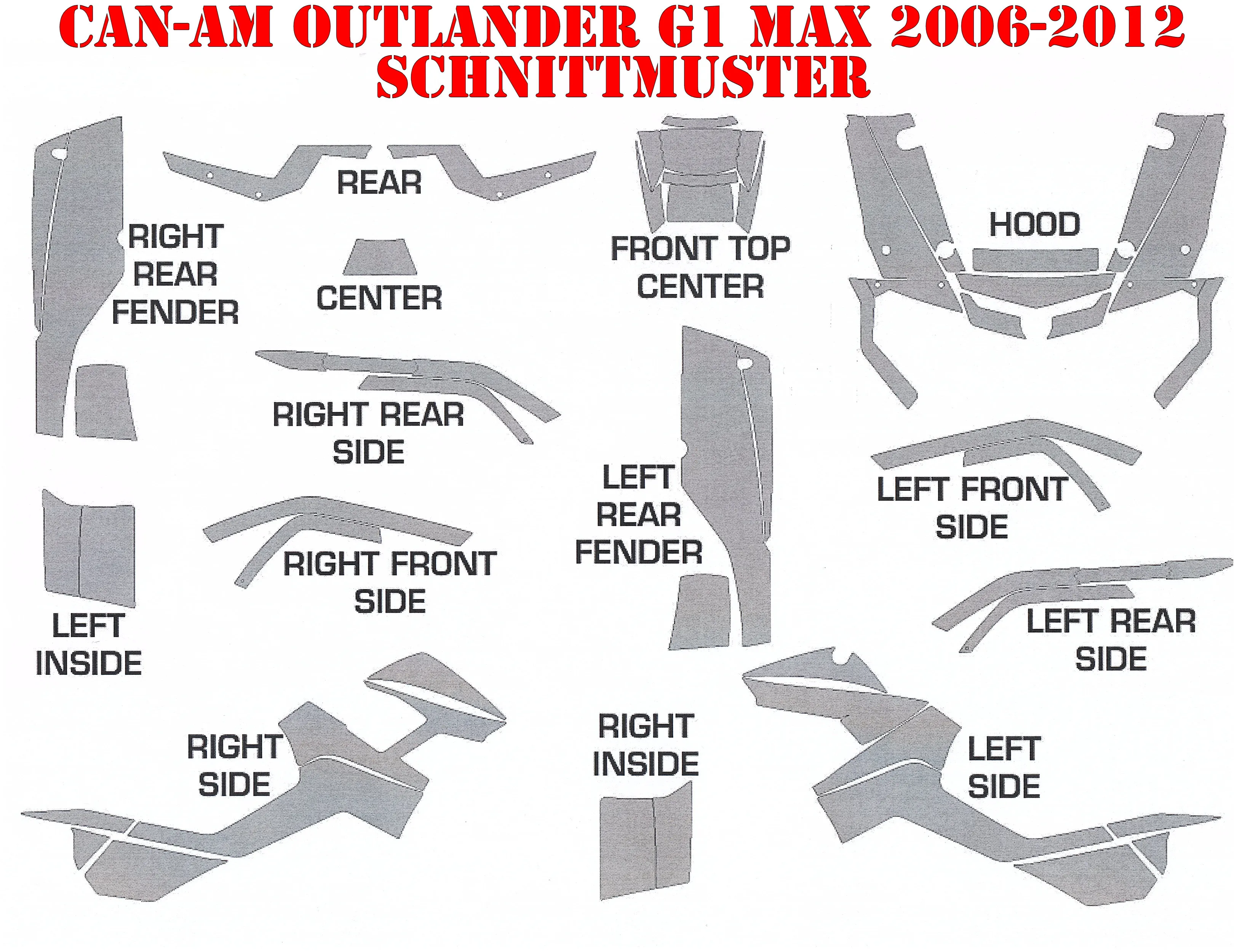 Cutting Pattern CAN-AM Outlander MAX 500/650/800 2006-2012