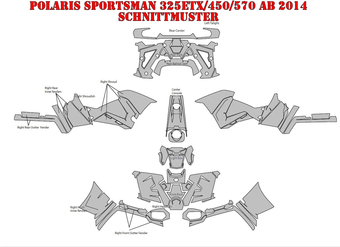 Schnittmuster für die Polaris Sportsman 325ETX/450/570 14-17