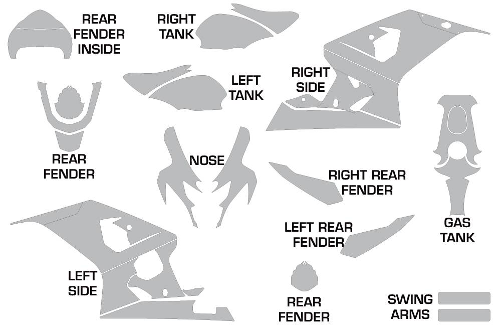 Cutting Pattern for Suzuki GSXR 600/750 2004-2005