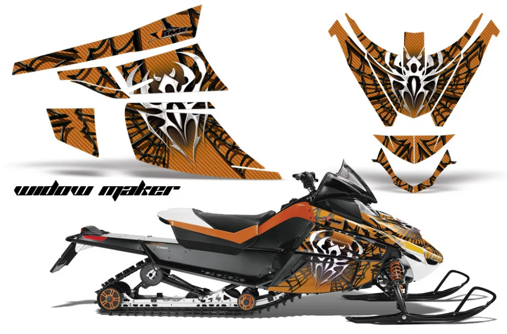 Widow Maker Hintergrund = Orange, Designfarbe = Schwarz für Arctic Cat Z1 Turbo 2006-2012