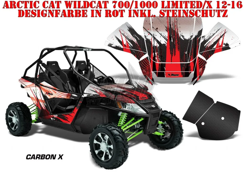 Carbon-X Red for Arctic-Cat Wildcat 700/1000 2012-2016