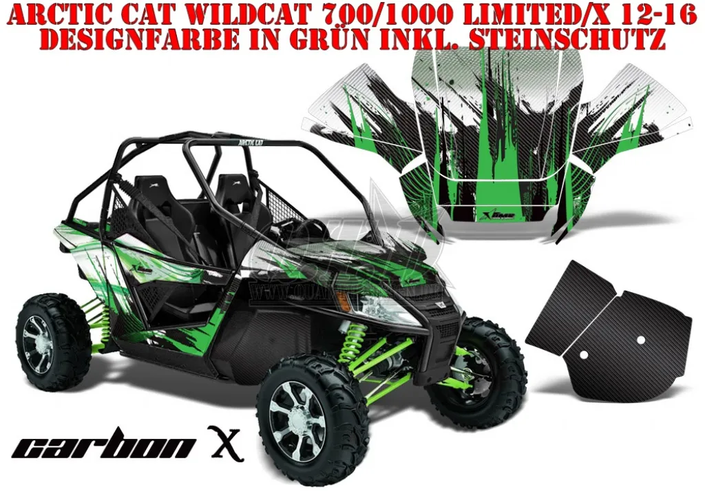 Carbon-X Green for Arctic-Cat Wildcat 700/1000 2012-2016