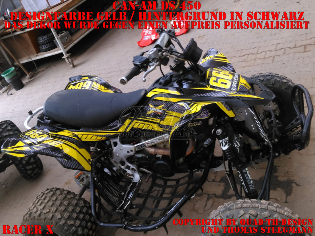 Racer-X Background = Black, Design color = Yellow for CAN-AM DS 450