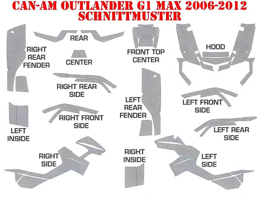 Cutting Pattern for CAN-AM Outlander MAX 500/650/800 2006-2012