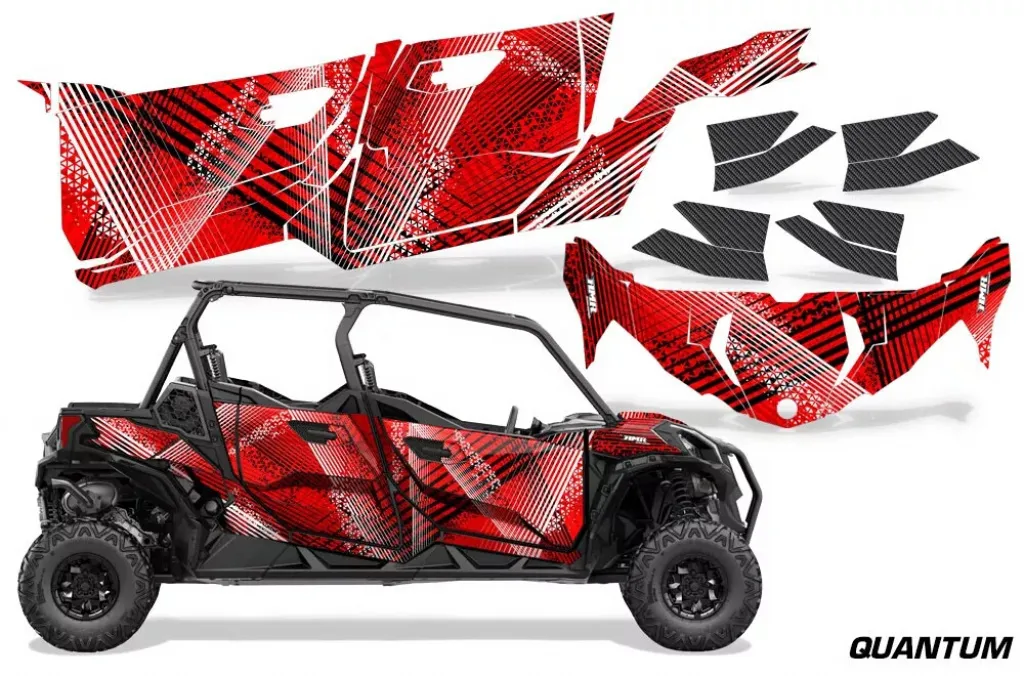 Quantum Hintergrund = Rot, Designfarbe = Schwarz für CAN-AM BRP Maverick Sport MAX 4 Türer ab 2019+