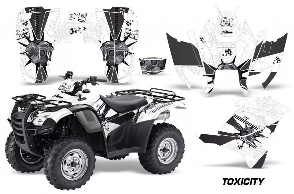 Toxicity Background = White, Design color = Black for Honda Rancher/Rancher AT 2007-2013