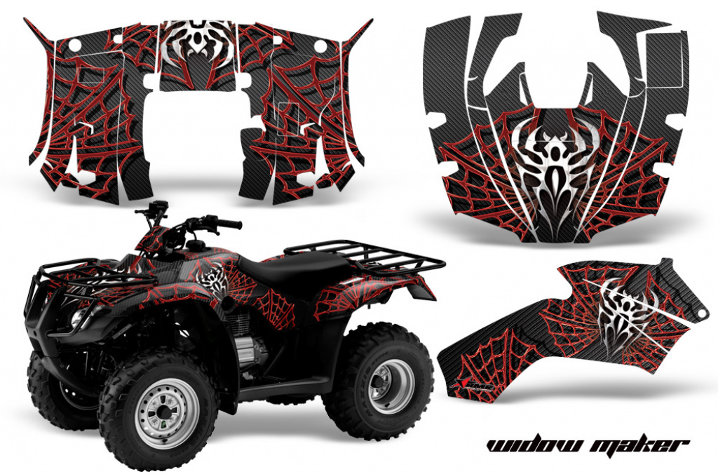 Widow Maker Background = Black, Design color = Red for Honda Recon ES Fourtrax 2005-2018