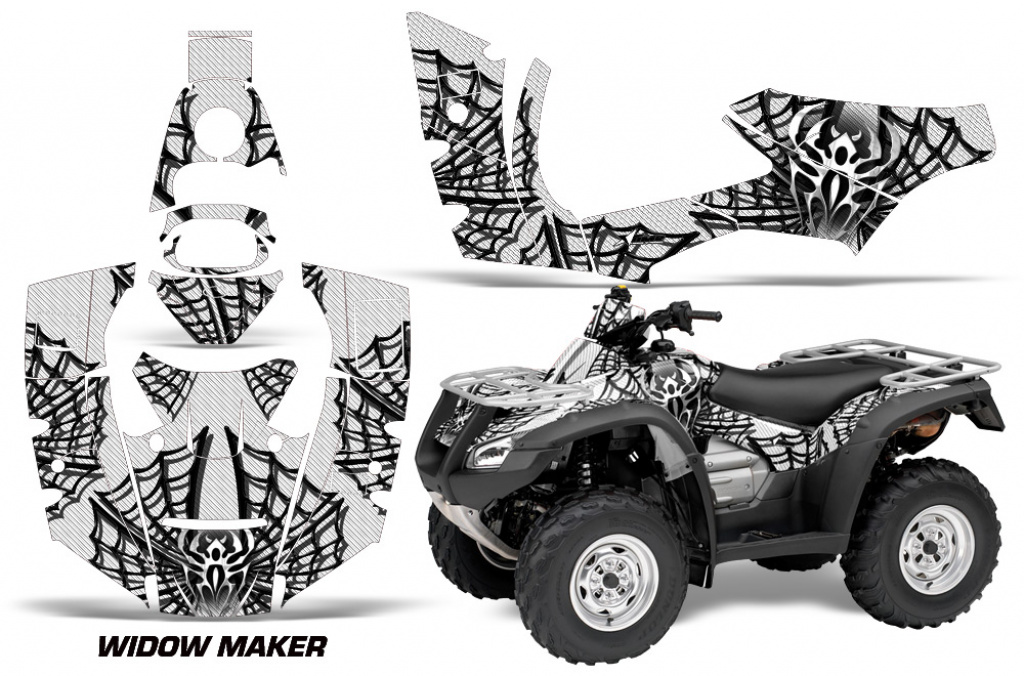 Widow Maker Background = White, Design color = White for Honda Rincon/TRX 680 2006-2018