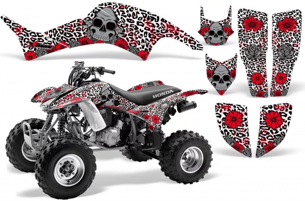 Brittany Background = White, Design color = Red for Honda TRX 400EX 1999-2007