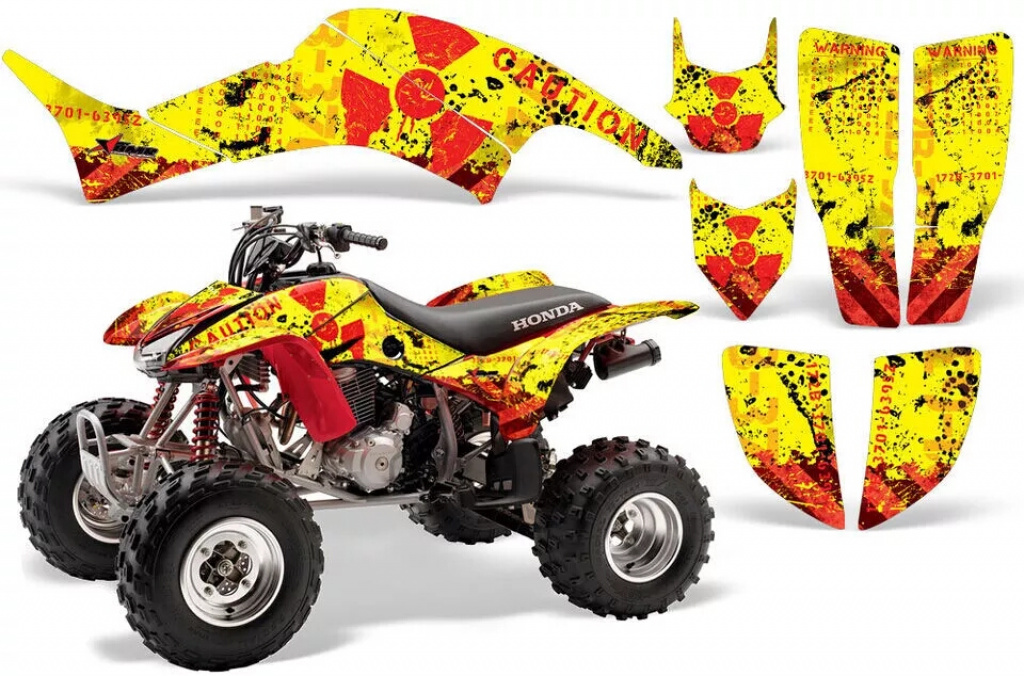 Meltdown Background = Yellow, Design color = Red for Honda TRX 400EX 1999-2007