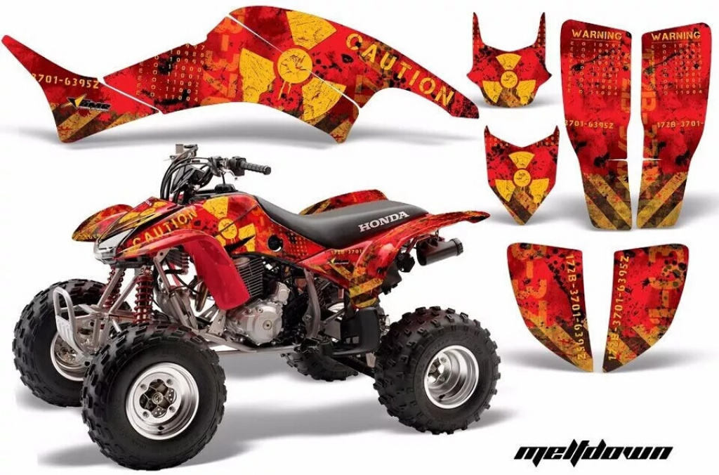 Meltdown Background = Red, Design color = Yellow for Honda TRX 400EX 1999-2007